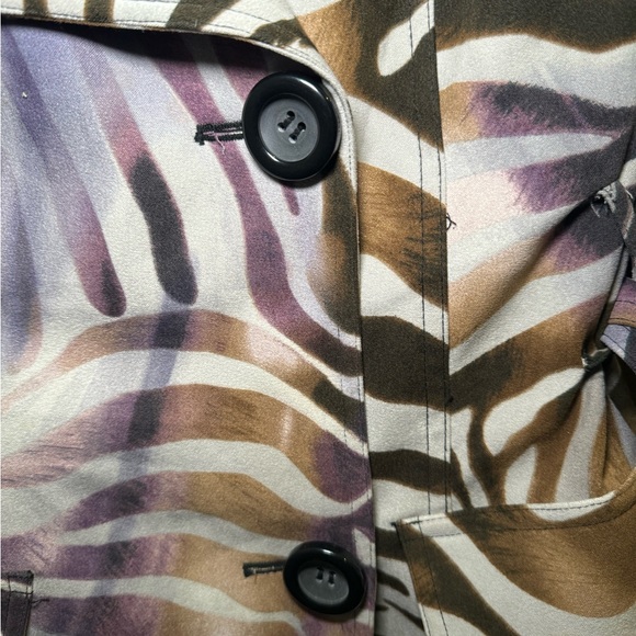 Alberto Makali size 8 purple animal print trench coat - Picture 8 of 8